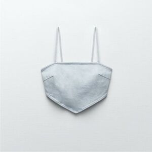 Light Blue Spaghetti Denim Strap Top